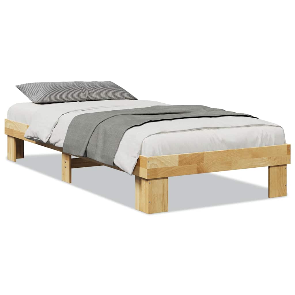 Bed Frame without Mattress 90x200 cm Solid Wood Oak