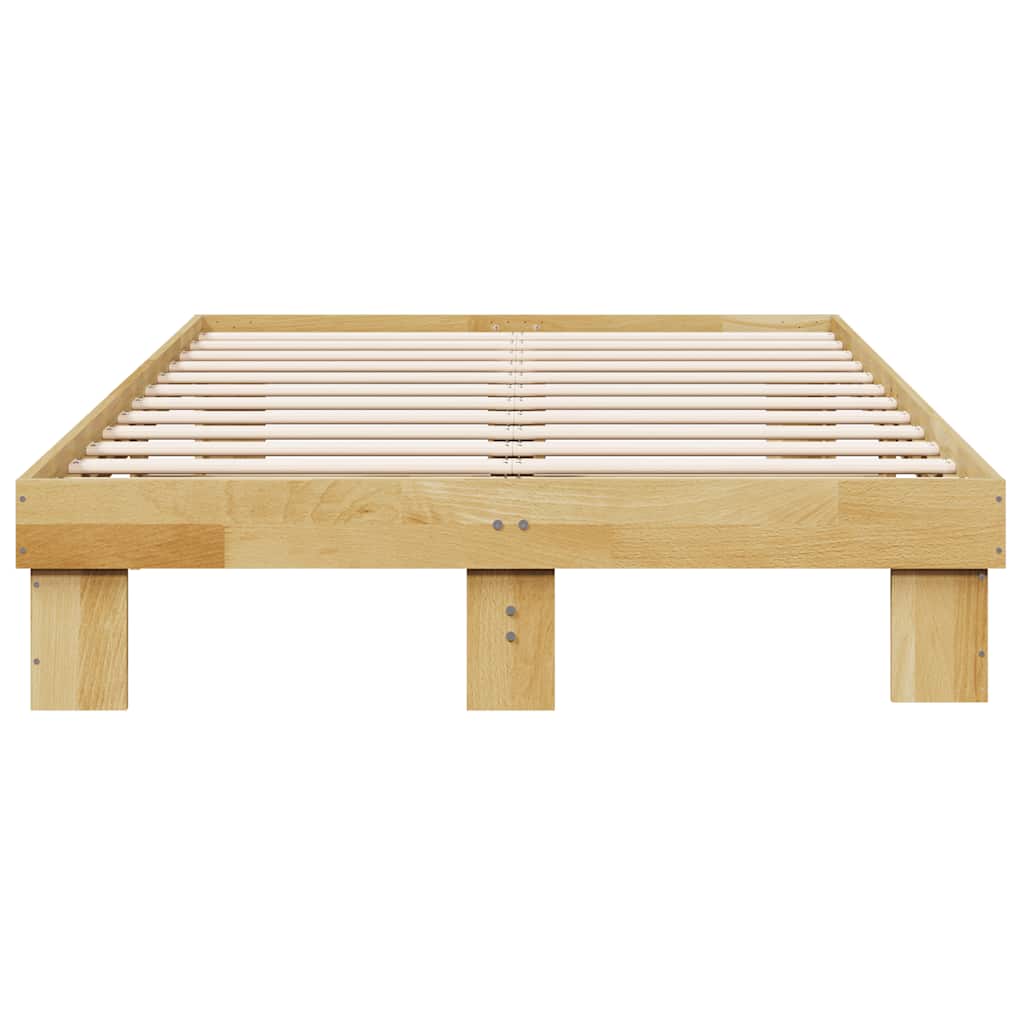 Bed Frame without Mattress 120x200 cm Solid Wood Oak
