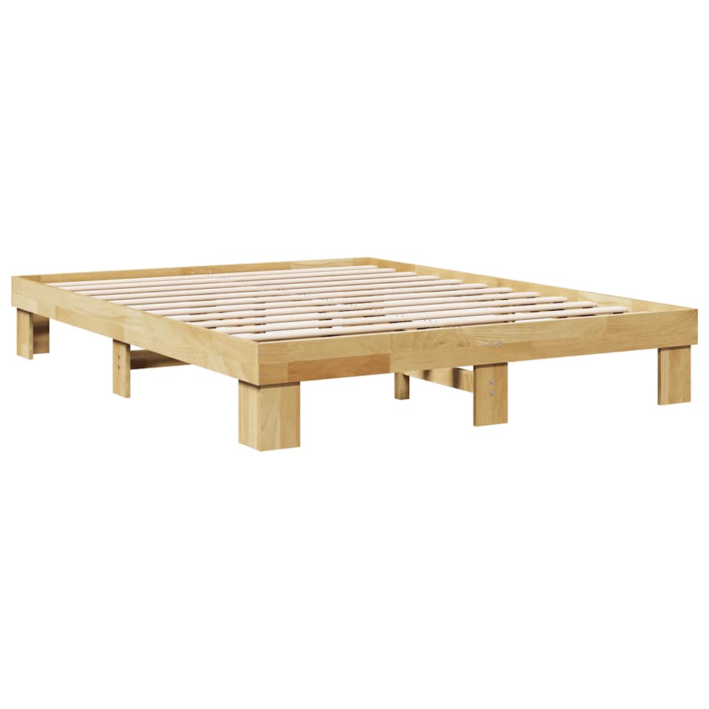 Bed Frame without Mattress 140x200 cm Solid Wood Oak