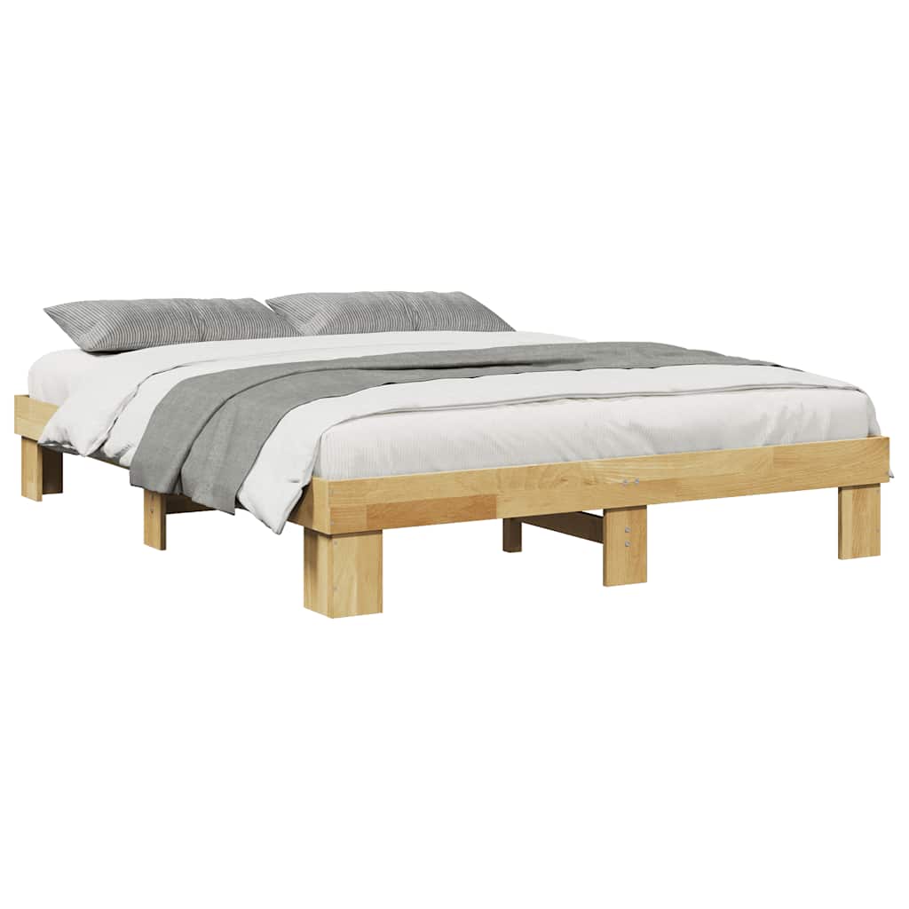 Bed Frame without Mattress 140x200 cm Solid Wood Oak
