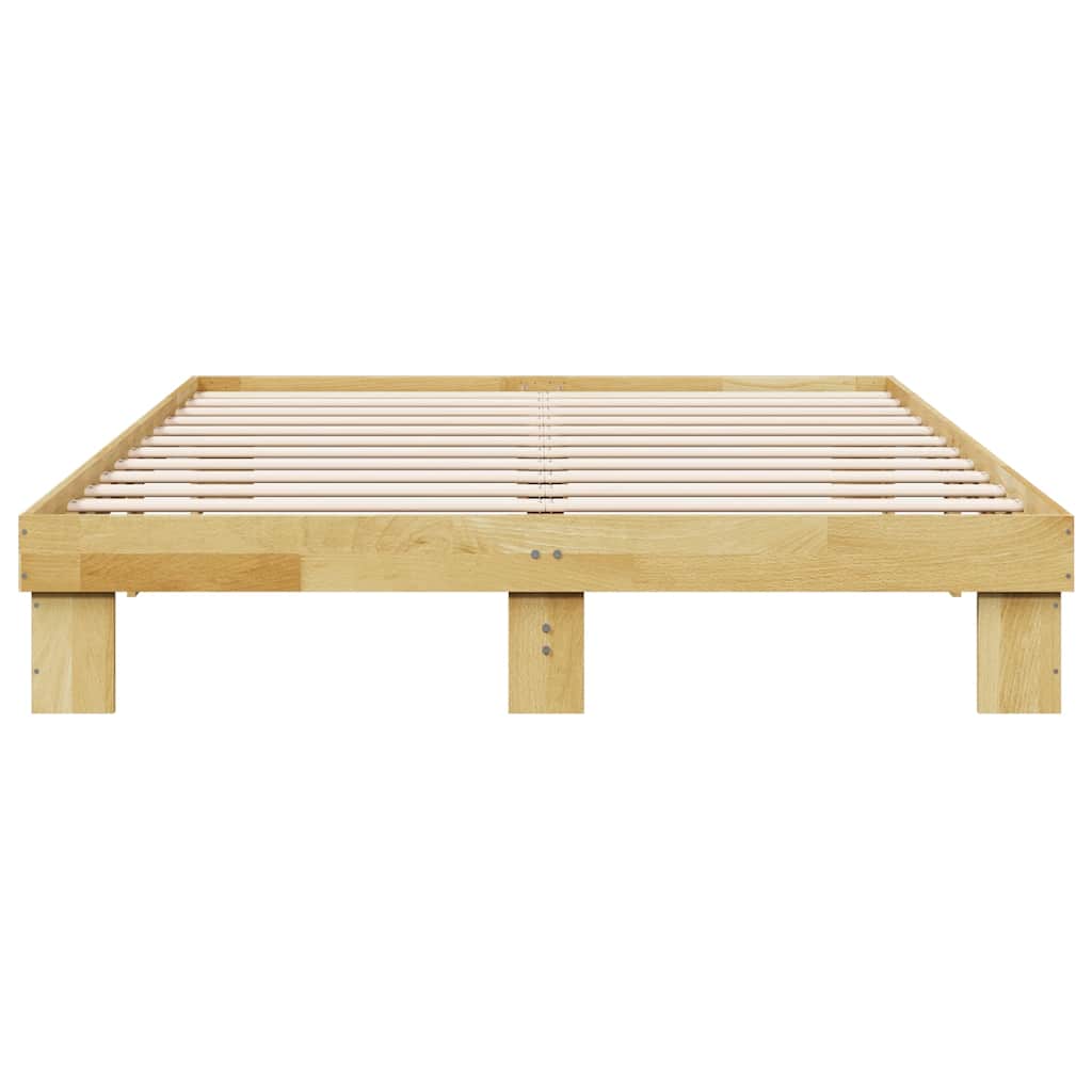 Bed Frame without Mattress 140x200 cm Solid Wood Oak
