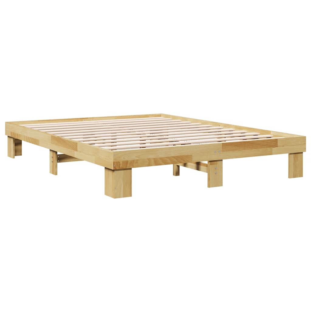 Bed Frame without Mattress 160x200 cm Solid Wood Oak