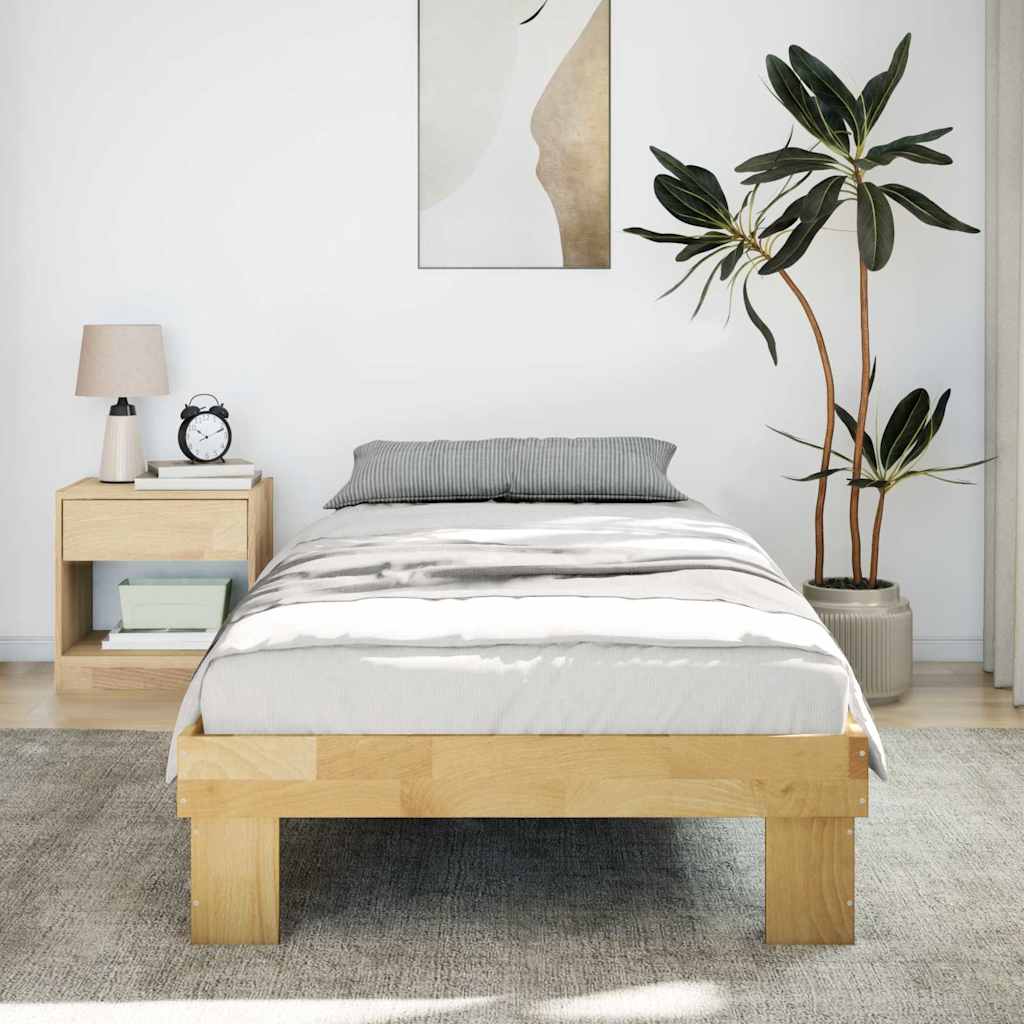 Bed Frame without Mattress 75x190 cm Small Single Solid Wood Oak
