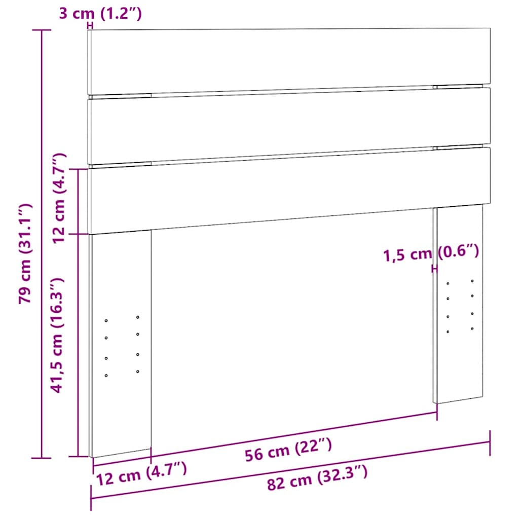 Headboard 80 cm Solid Wood Oak