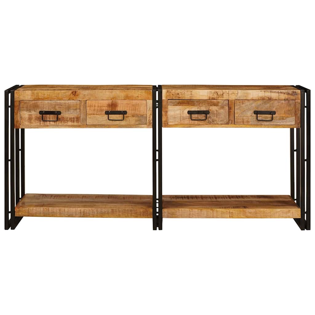 Console Tables 2 pcs Brown 160 x 33 x 75 cm Solid Mango wood