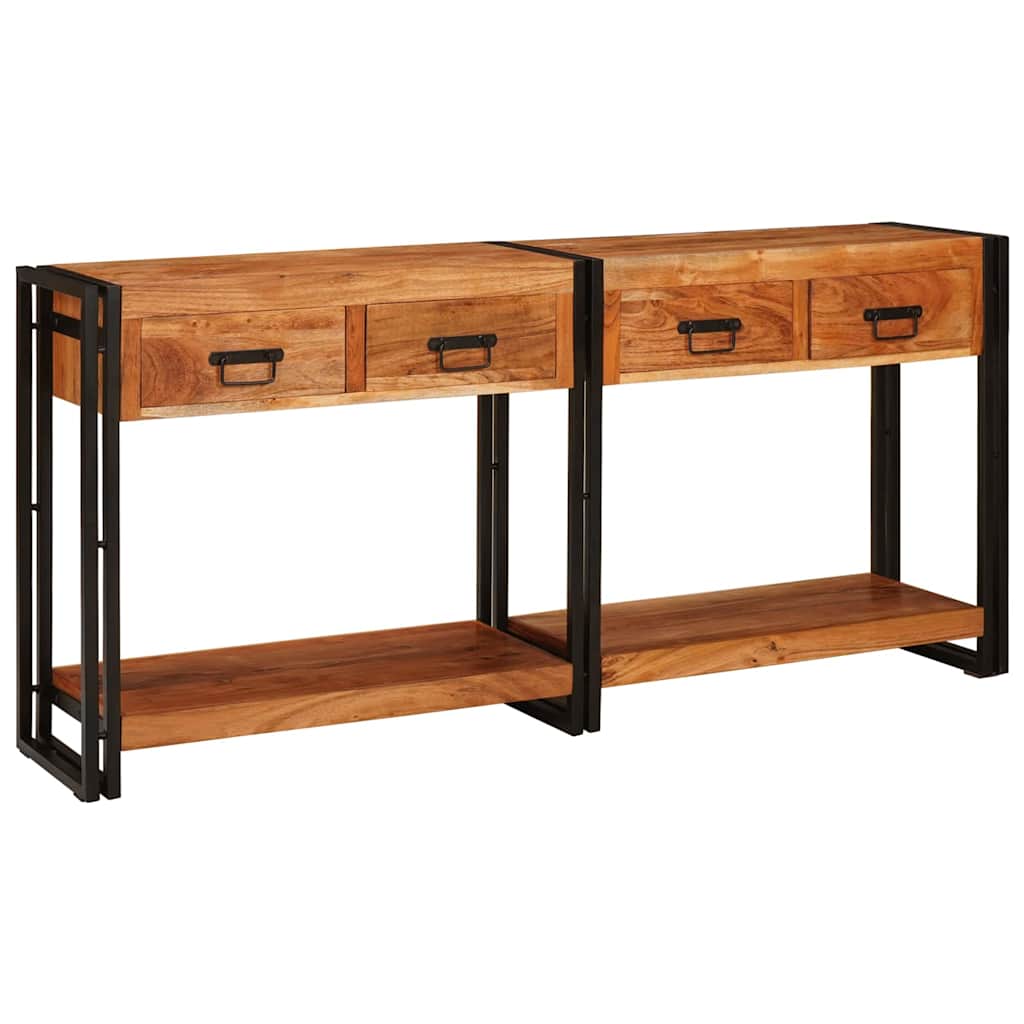 Console Tables 2 pcs Brown 160 x 33 x 75 cm Solid Acacia wood