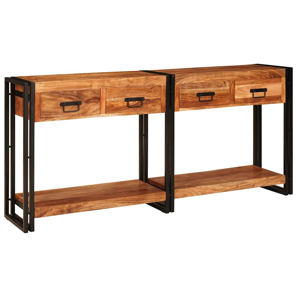 Console Tables 2 pcs Brown 160 x 33 x 75 cm Solid Acacia wood