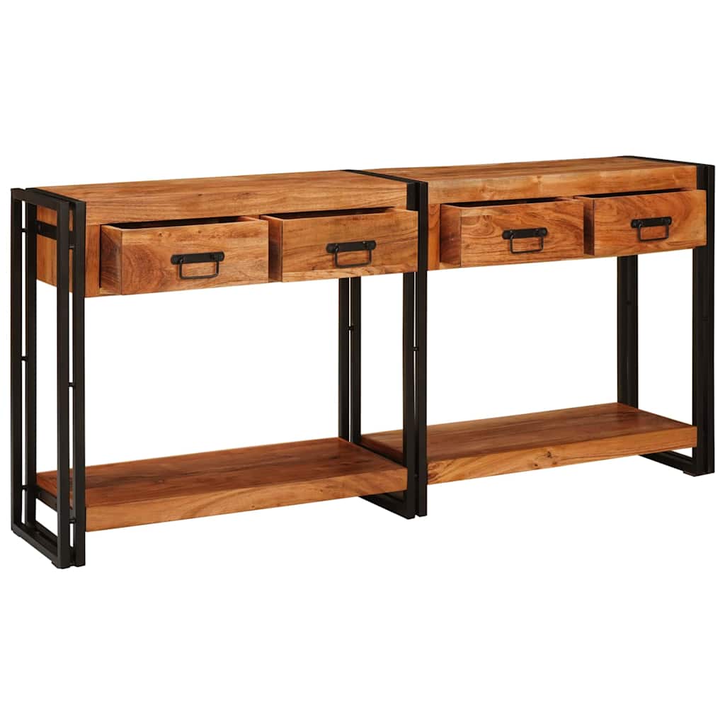 Console Tables 2 pcs Brown 160 x 33 x 75 cm Solid Acacia wood