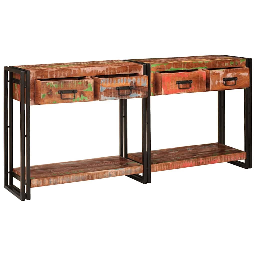 Console Tables Set with Drawer with Shelf 2 pcs Multicolour