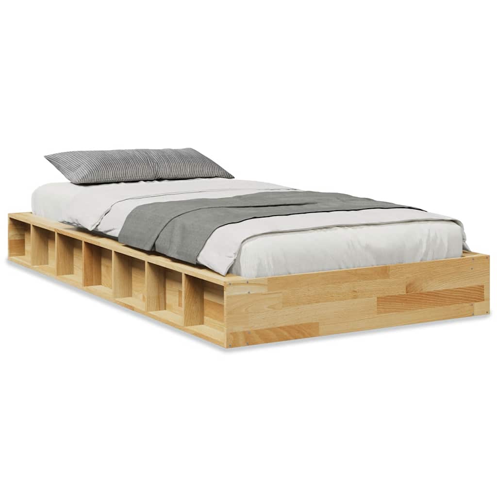 Bed Frame without Mattress 90x200 cm Solid Wood Oak