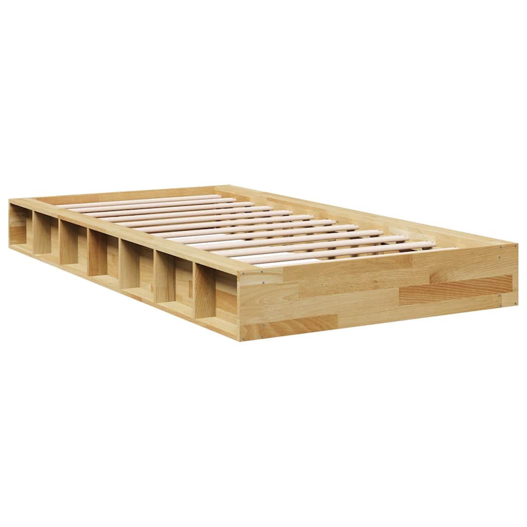 Bed Frame without Mattress 90x200 cm Solid Wood Oak