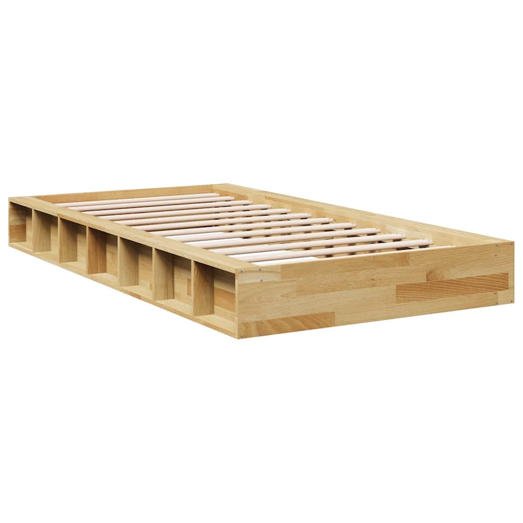 Bed Frame without Mattress 100x200 cm Solid Wood Oak