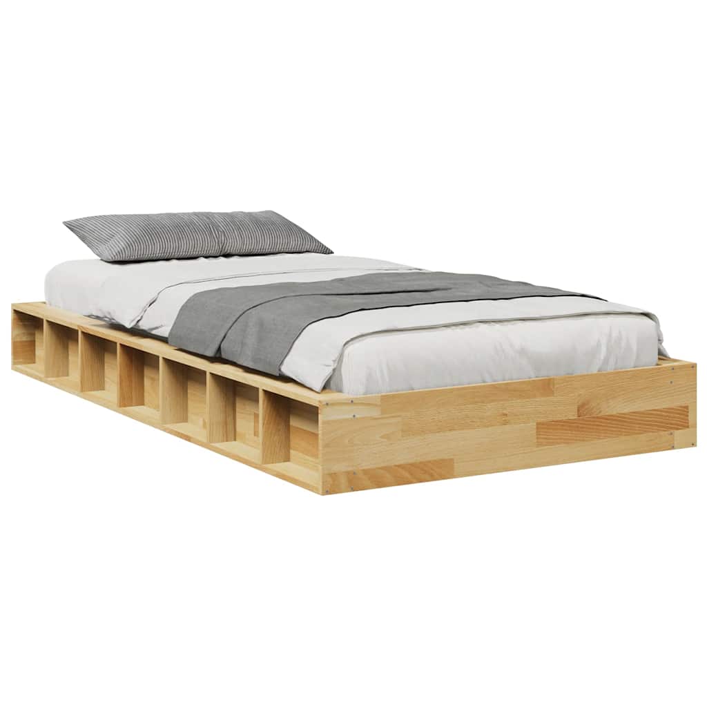 Bed Frame without Mattress 100x200 cm Solid Wood Oak