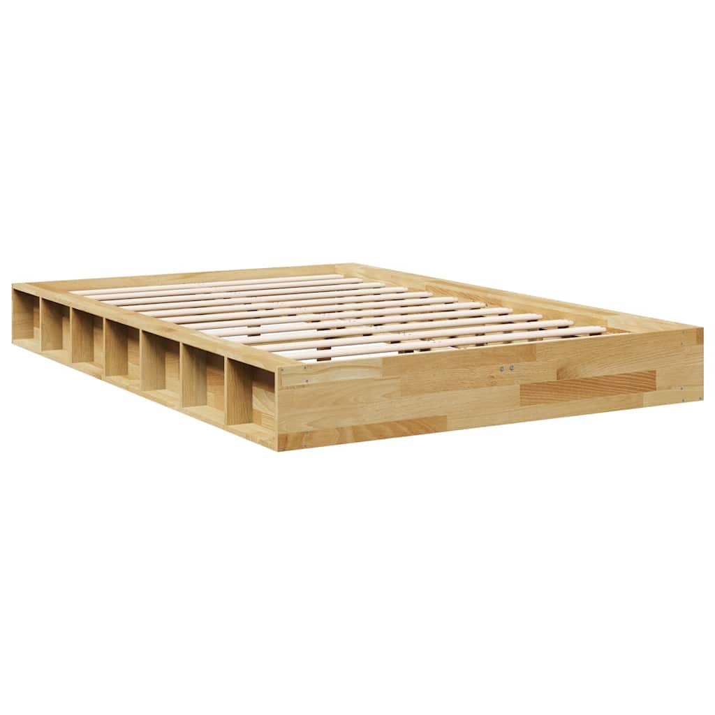 Bed Frame without Mattress 120x200 cm Solid Wood Oak