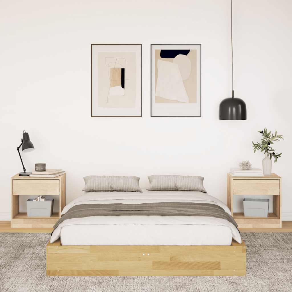 Bed Frame without Mattress 120x200 cm Solid Wood Oak