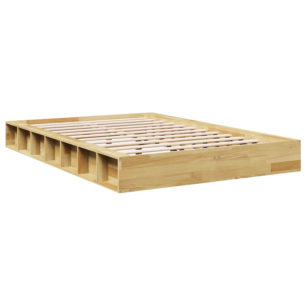 Bed Frame without Mattress 120x200 cm Solid Wood Oak