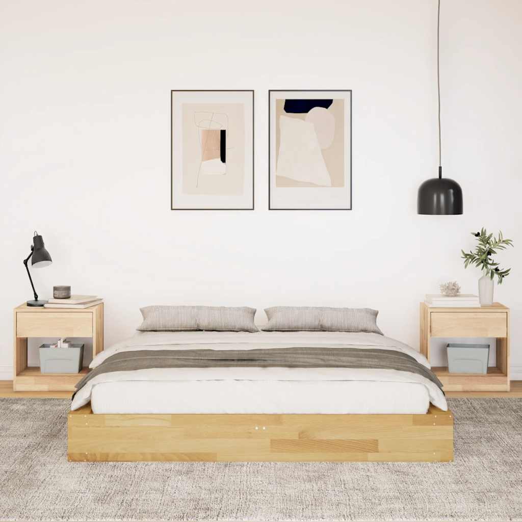 Bed Frame without Mattress 140x200 cm Solid Wood Oak