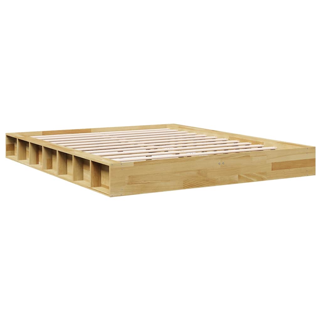 Bed Frame without Mattress 140x200 cm Solid Wood Oak