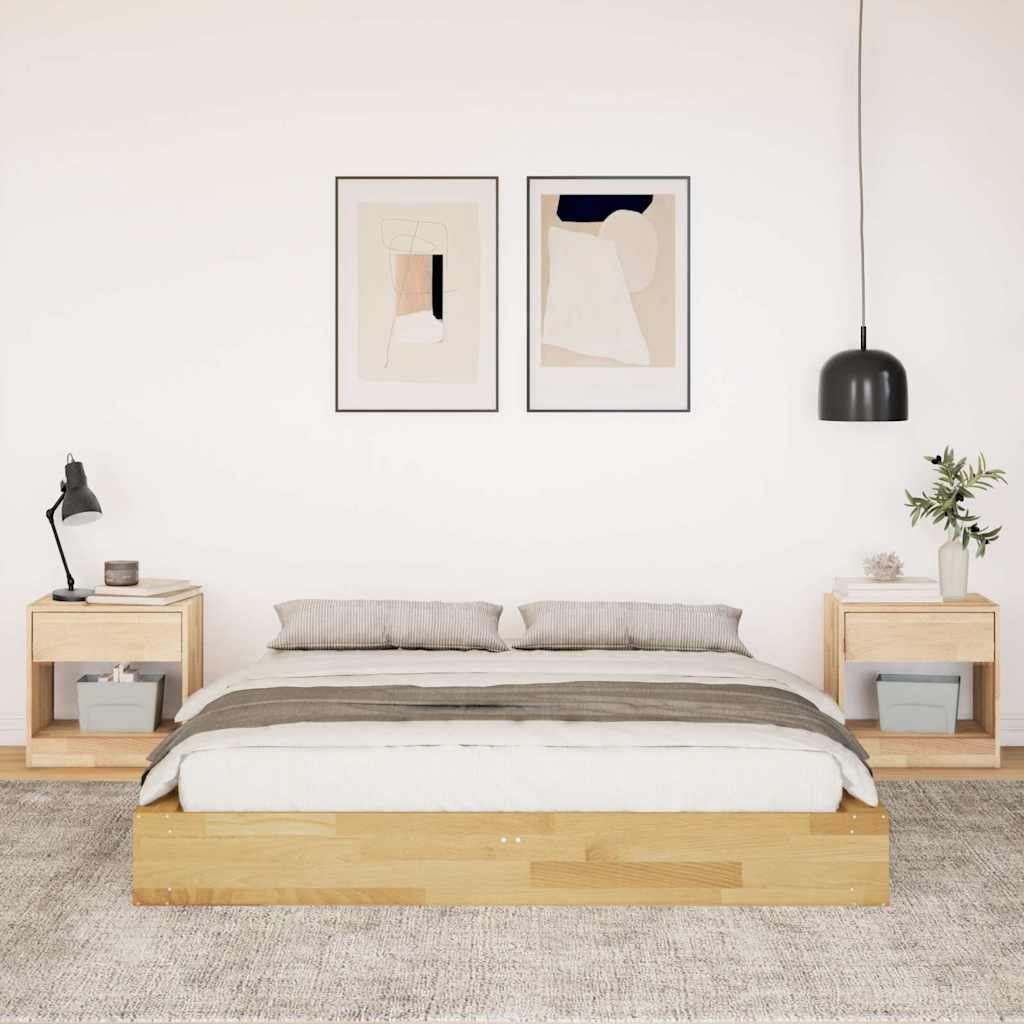 Bed Frame without Mattress 150x200 cm Solid Wood Oak