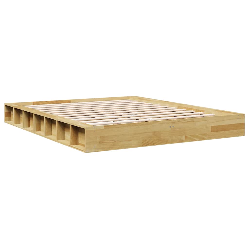 Bed Frame without Mattress 150x200 cm Solid Wood Oak