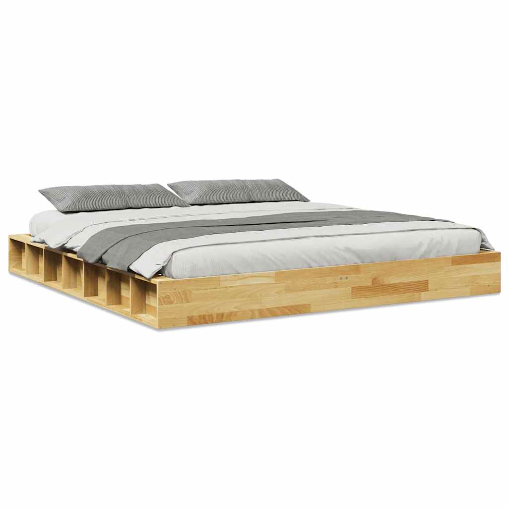 Bed Frame without Mattress 180x200 cm Solid Wood Oak