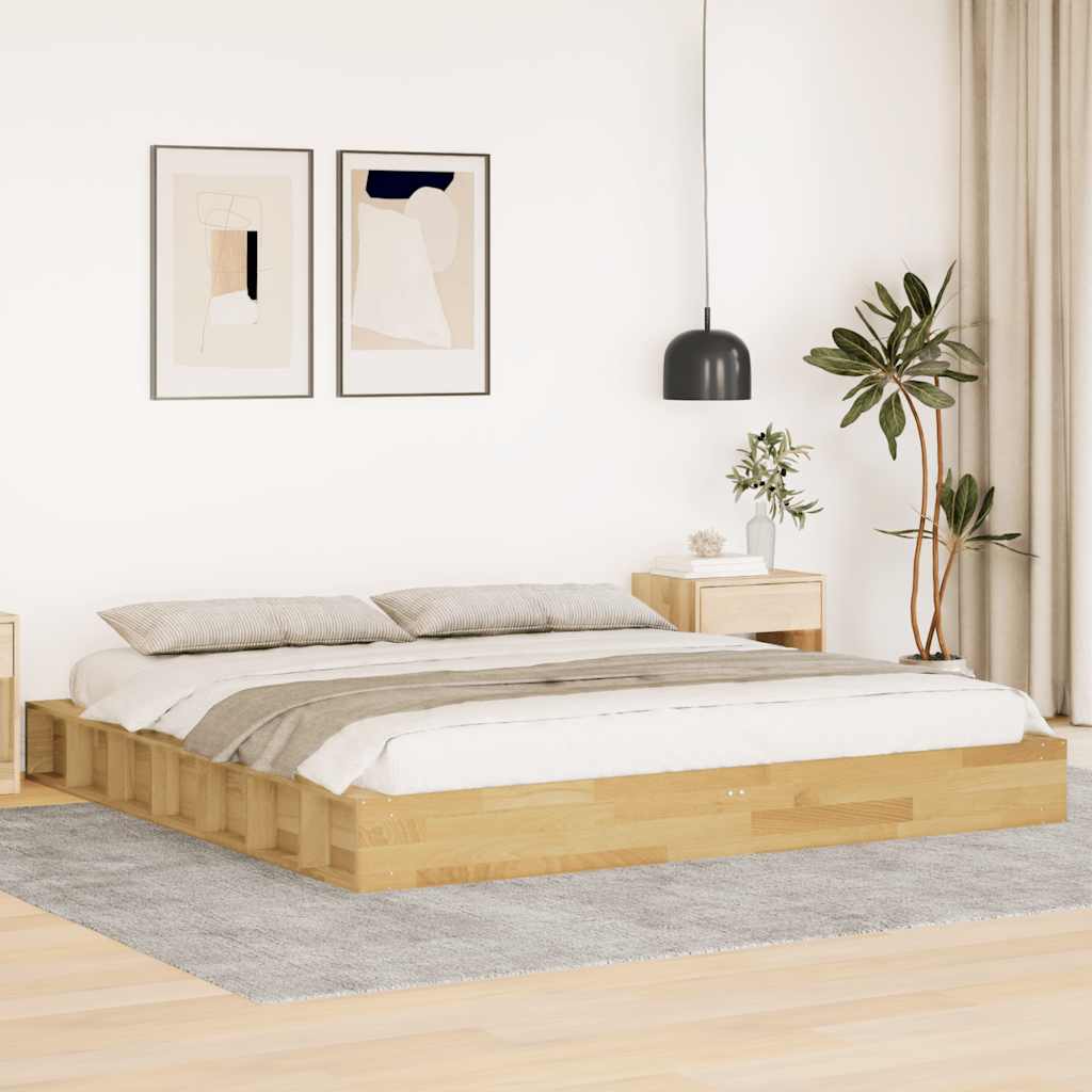 Bed Frame without Mattress 180x200 cm Solid Wood Oak