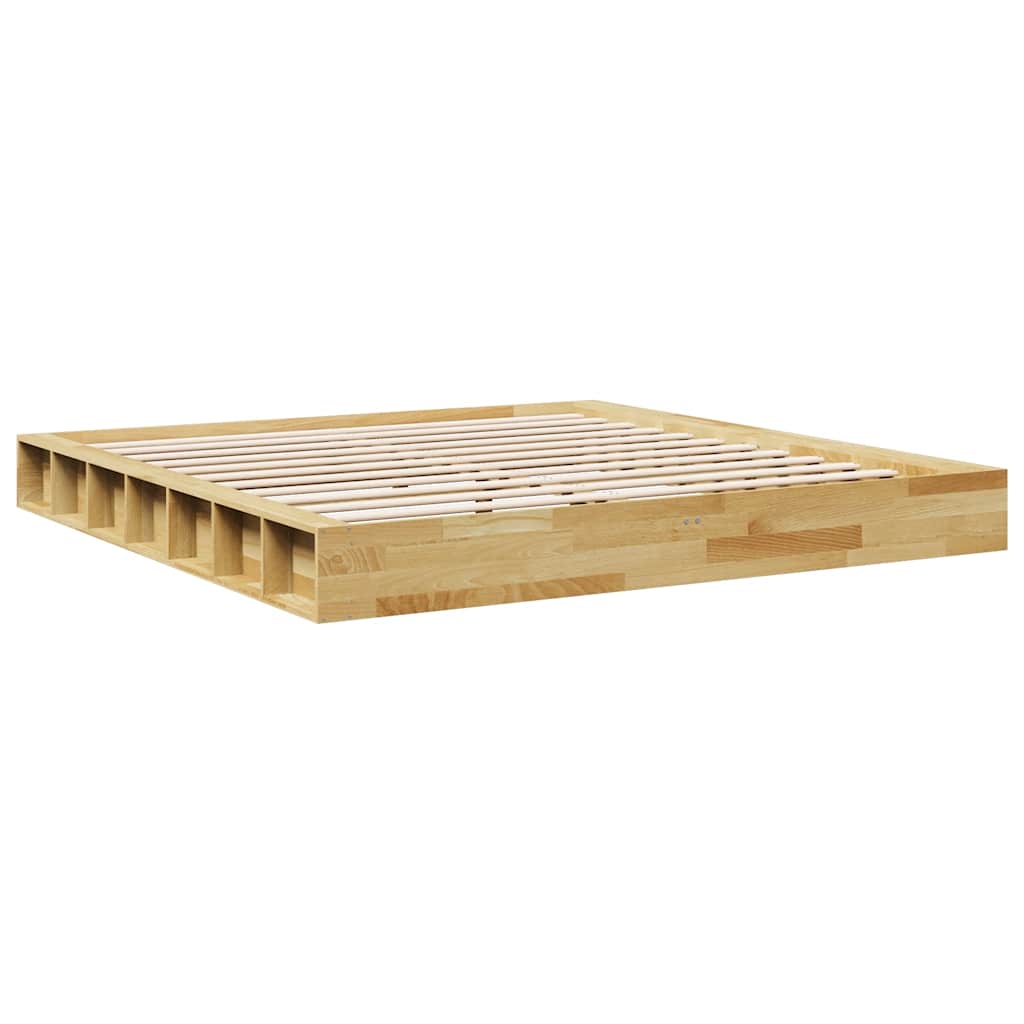 Bed Frame without Mattress 200x200 cm Solid Wood Oak