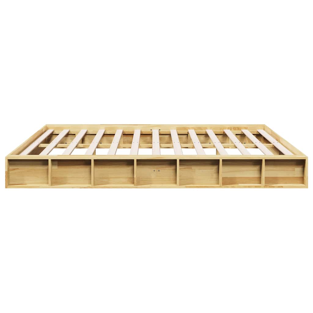 Bed Frame without Mattress 200x200 cm Solid Wood Oak