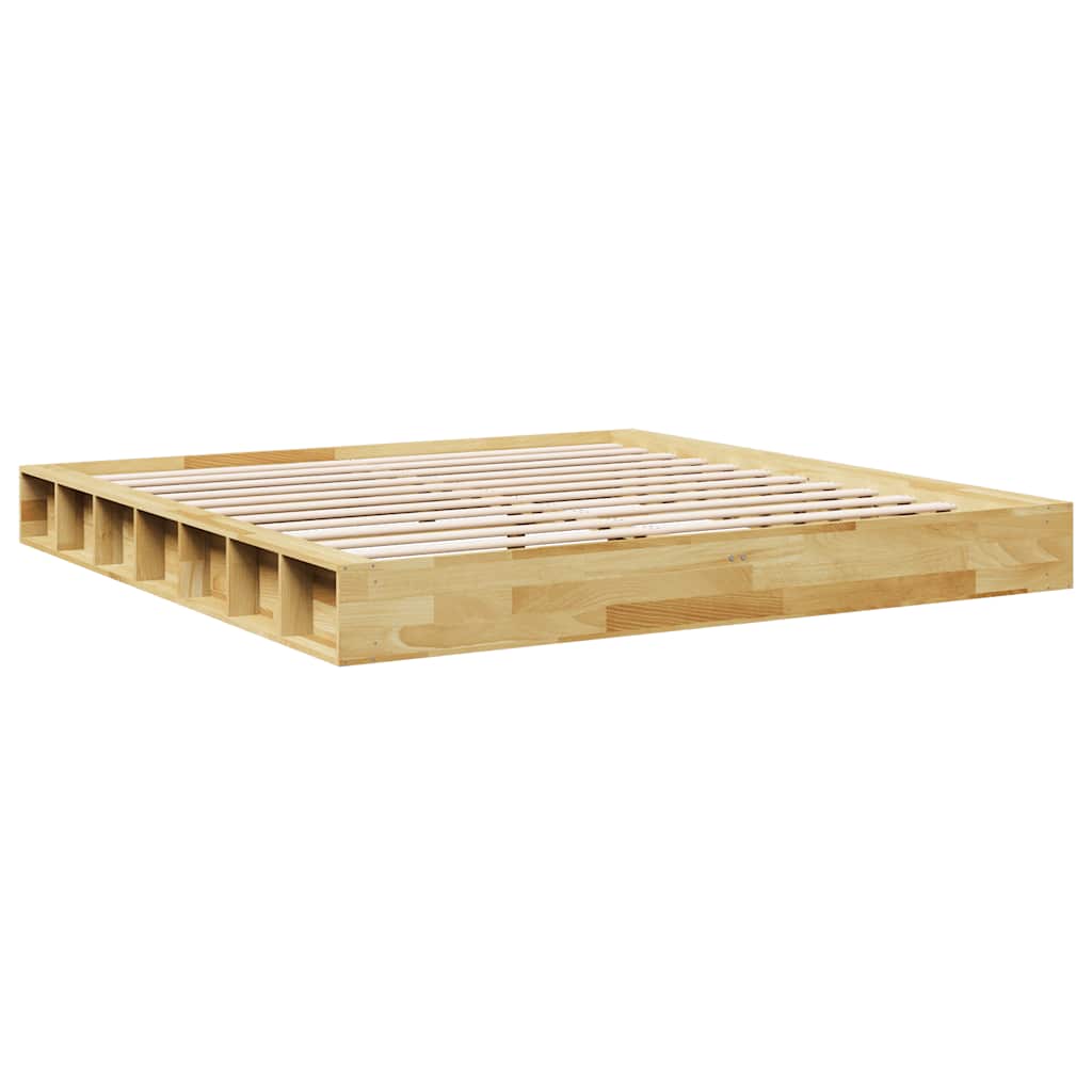 Bed Frame without Mattress 200x200 cm Solid Wood Oak