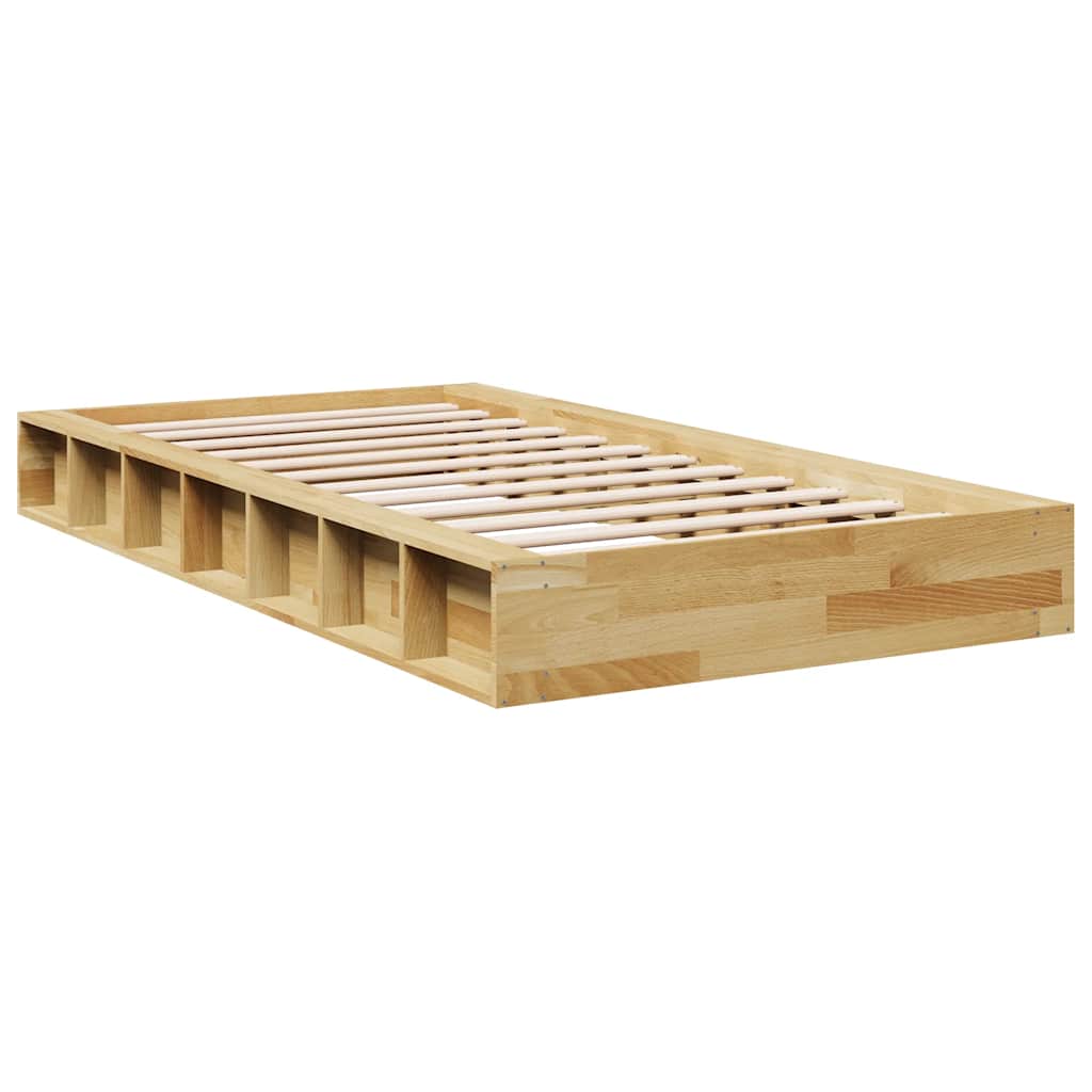 Bed Frame without Mattress 75x190 cm Solid Wood Oak