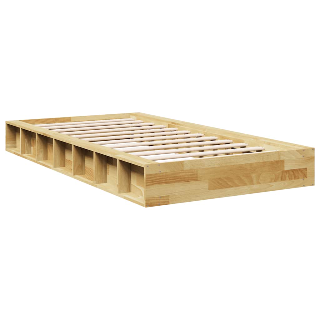 Bed Frame without Mattress 75x190 cm Solid Wood Oak