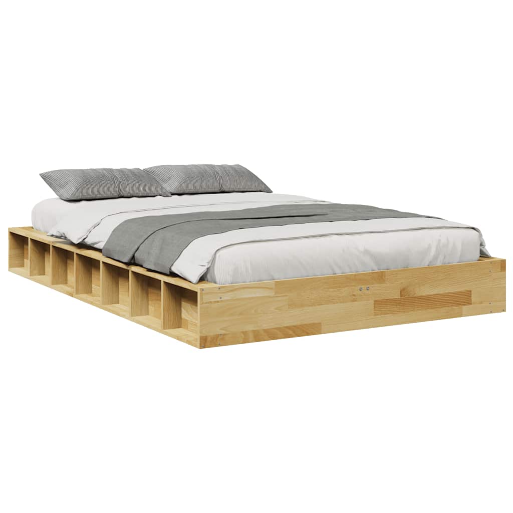 Bed Frame without Mattress 120x190 cm Solid Wood Oak