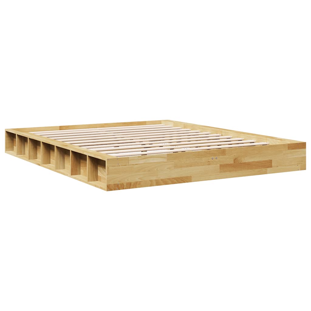Bed Frame without Mattress 135x190 cm Solid Wood Oak