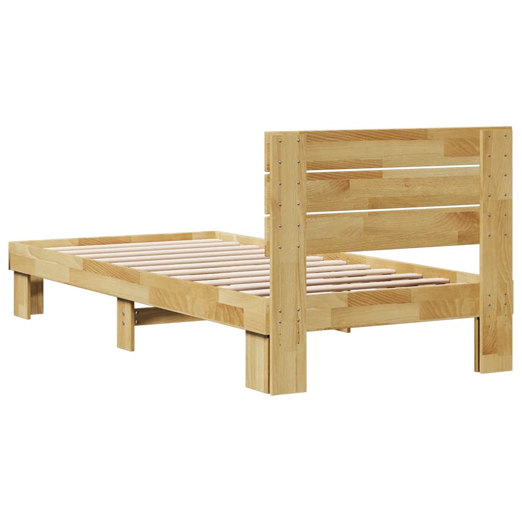 Bed Frame with Headboard without Mattress 80x200 cm Solid Wood Oak