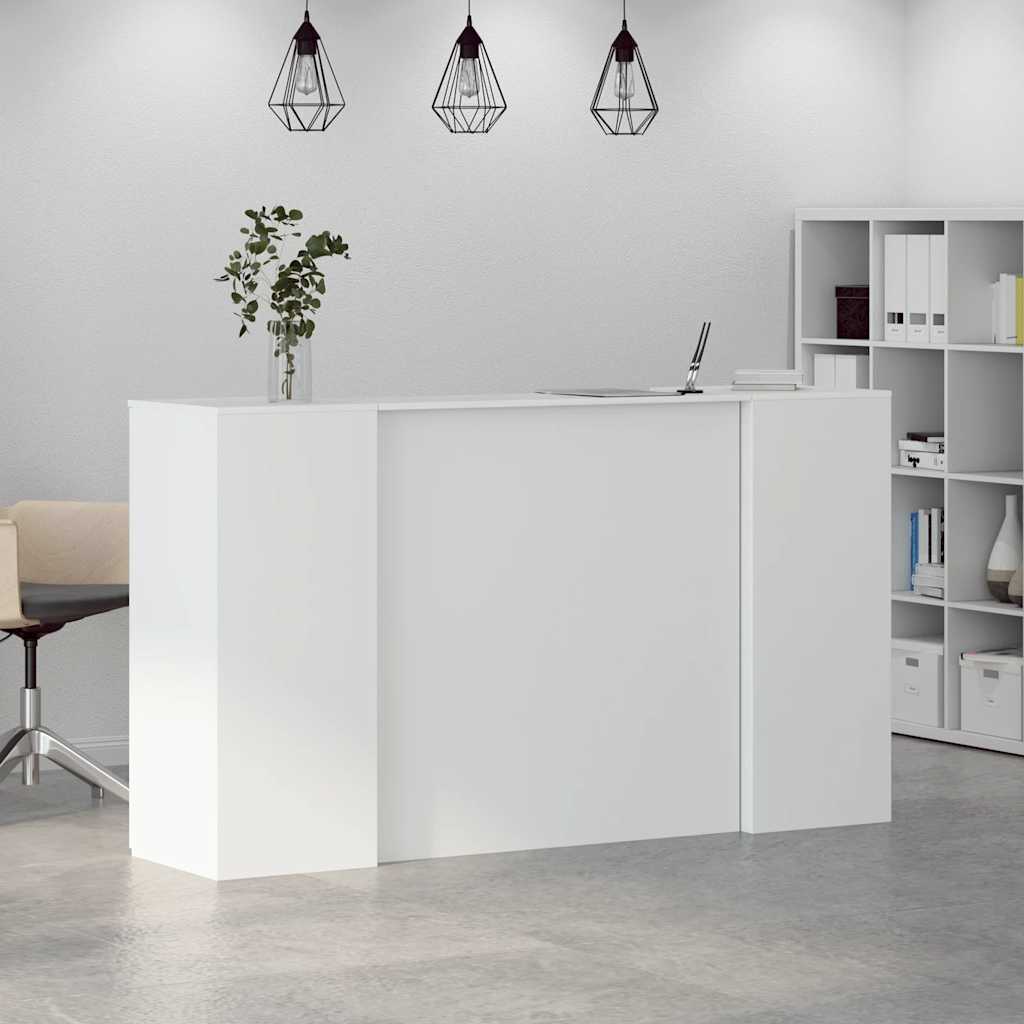 Reception Desk White 180x50x103.5 cm Engineered Wood