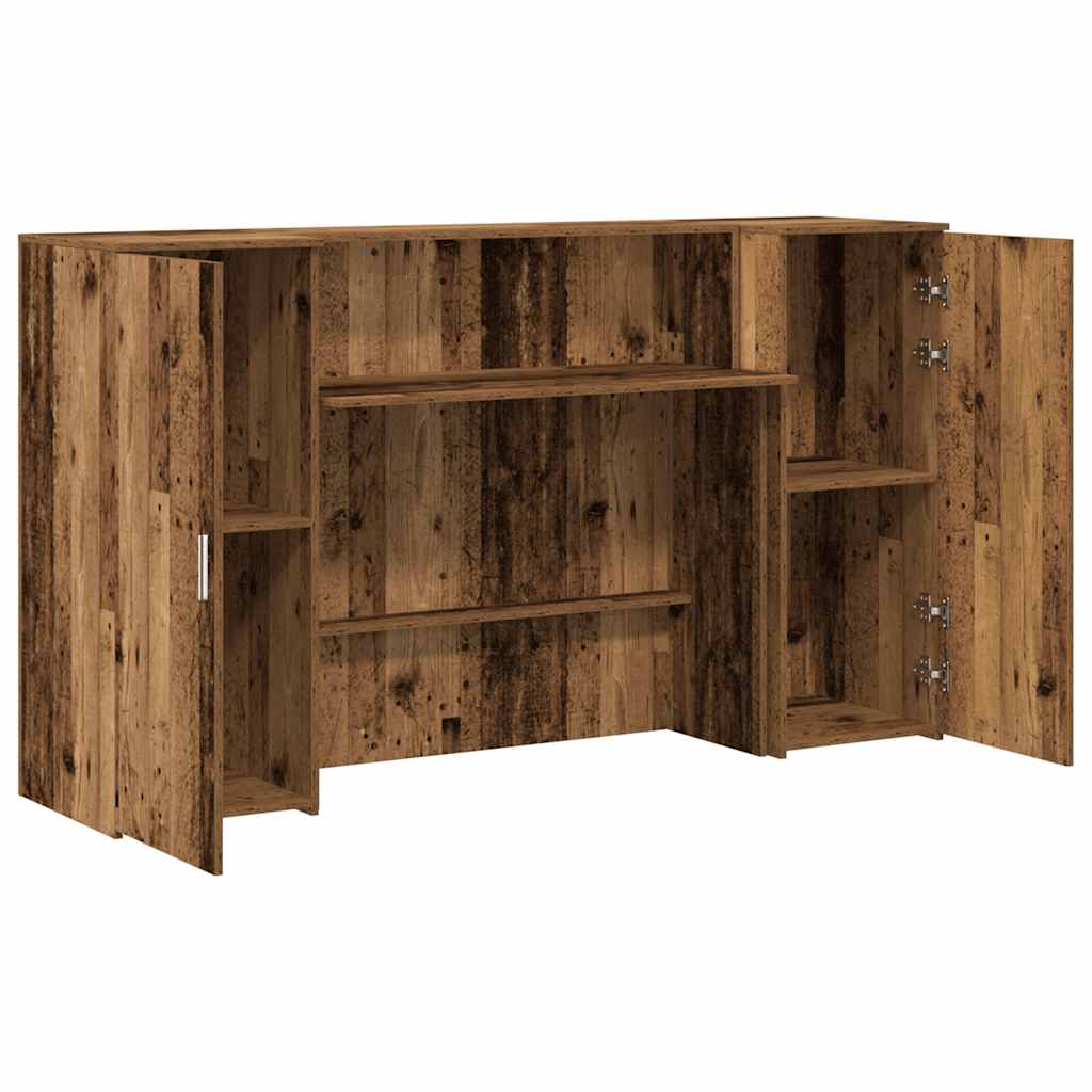 Reception Desk Old Wood 180x50x103.5 cm Engineered Wood