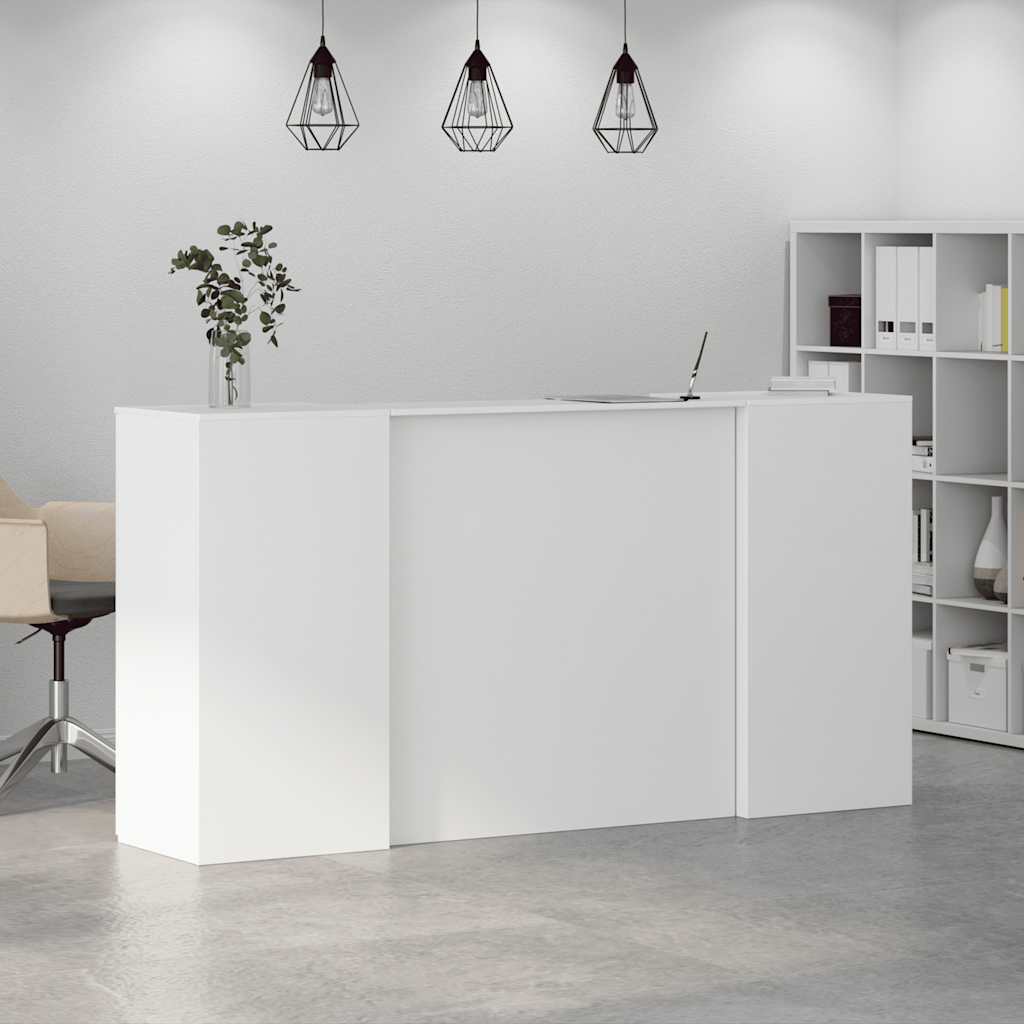 Reception Desk White 200x50x103.5 cm Engineered Wood
