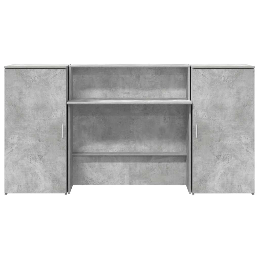 Reception Desk Concrete Grey 200x50x103.5 cm Engineered Wood