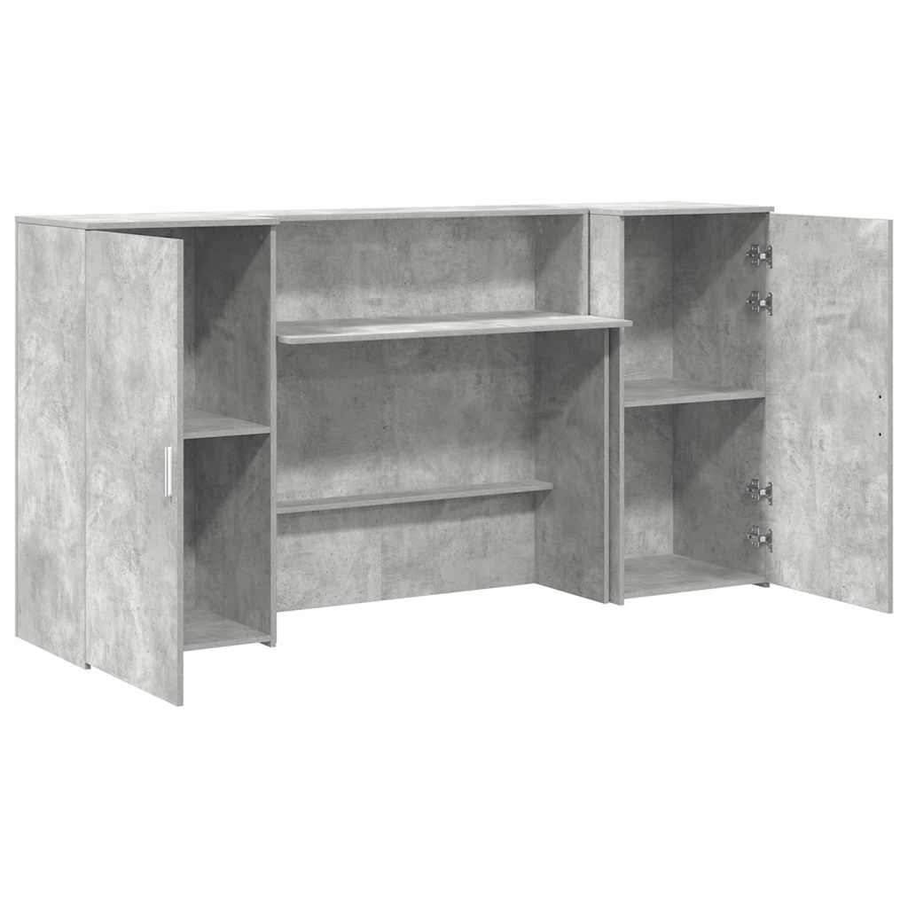 Reception Desk Concrete Grey 200x50x103.5 cm Engineered Wood