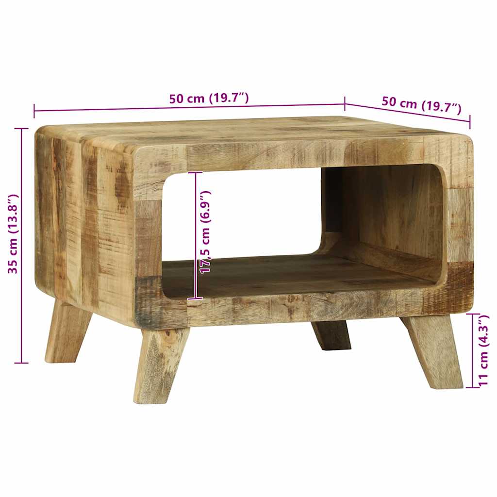 Coffee Table Brown 50 x 50 x 35 cm Solid rough mango wood