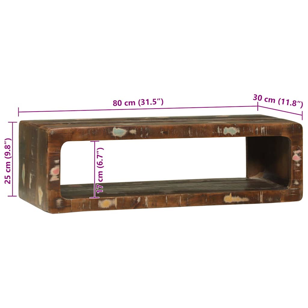 TV Cabinet with Shelf Multicolour Solid Reclaim wood