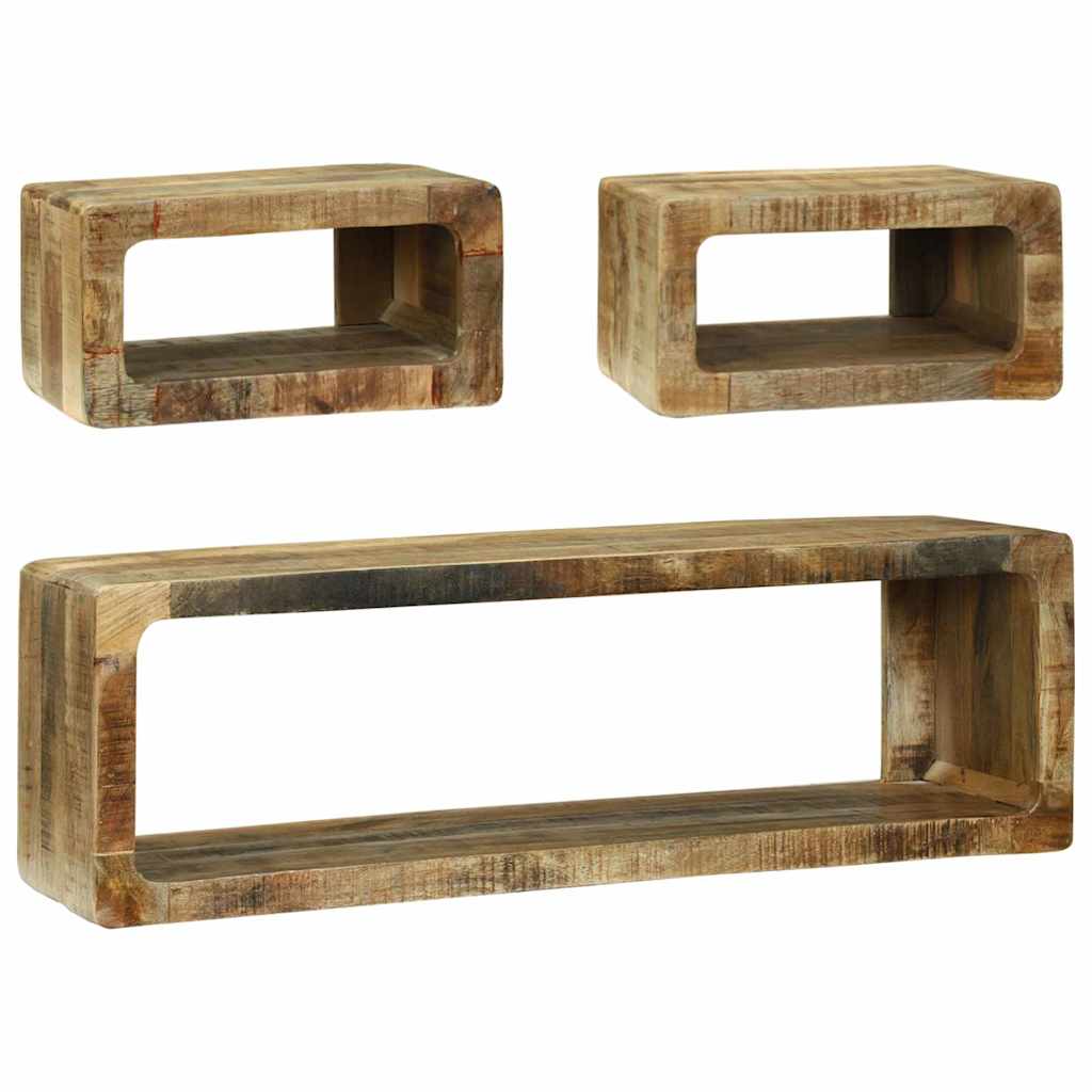 TV Cabinet Set 3 pcs Brown 100 x 30 x 32 cm Solid Mango wood