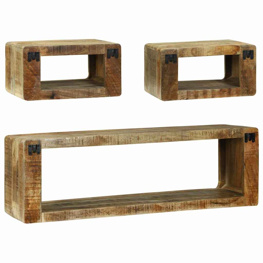 TV Cabinet Set 3 pcs Brown 100 x 30 x 32 cm Solid Mango wood