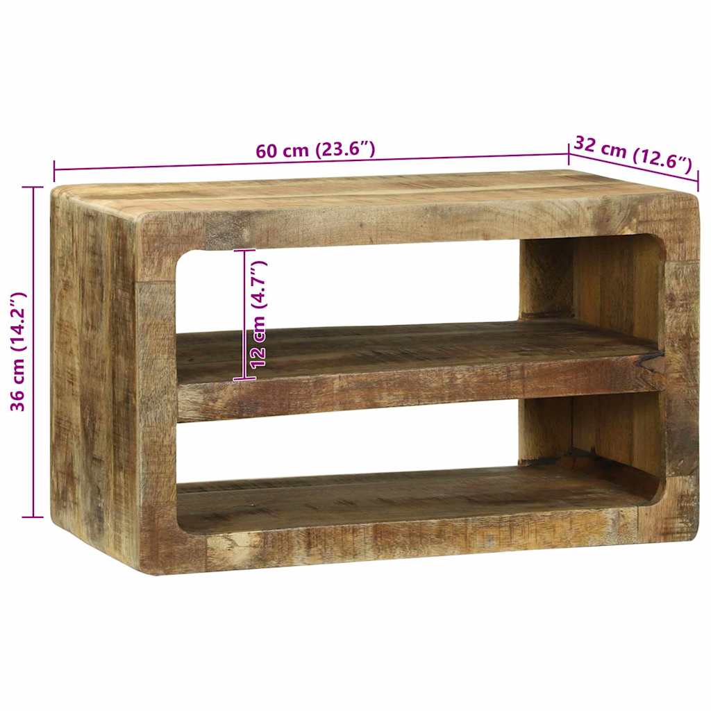 TV Cabinet with Shelf Brown 60 x 32 x 36 cm Solid Mango wood