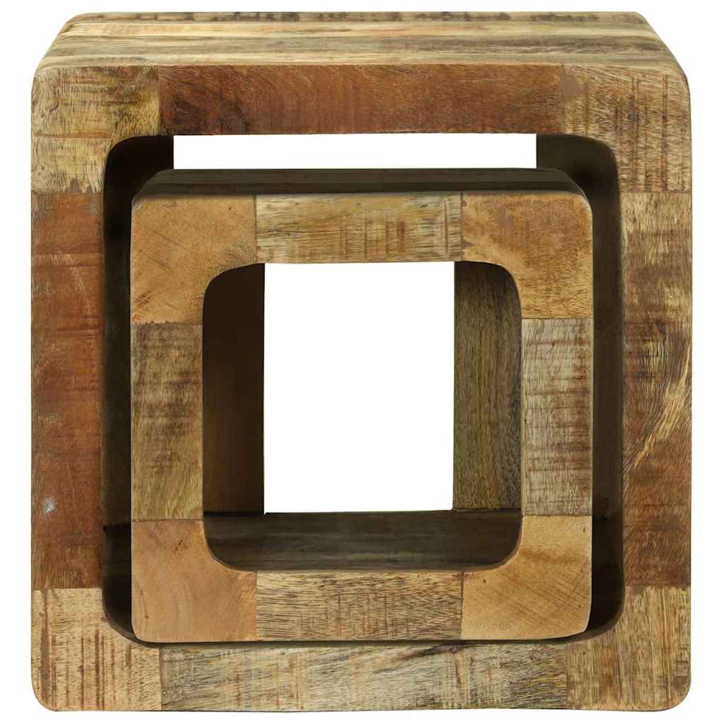 TV Unit 2 pcs Brown 36 x 30 x 36 cm Solid rough mango wood