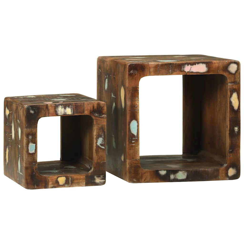 TV Unit 2 pcs Multicolour 36 x 30 x 36 cm Solid reclaimed wood