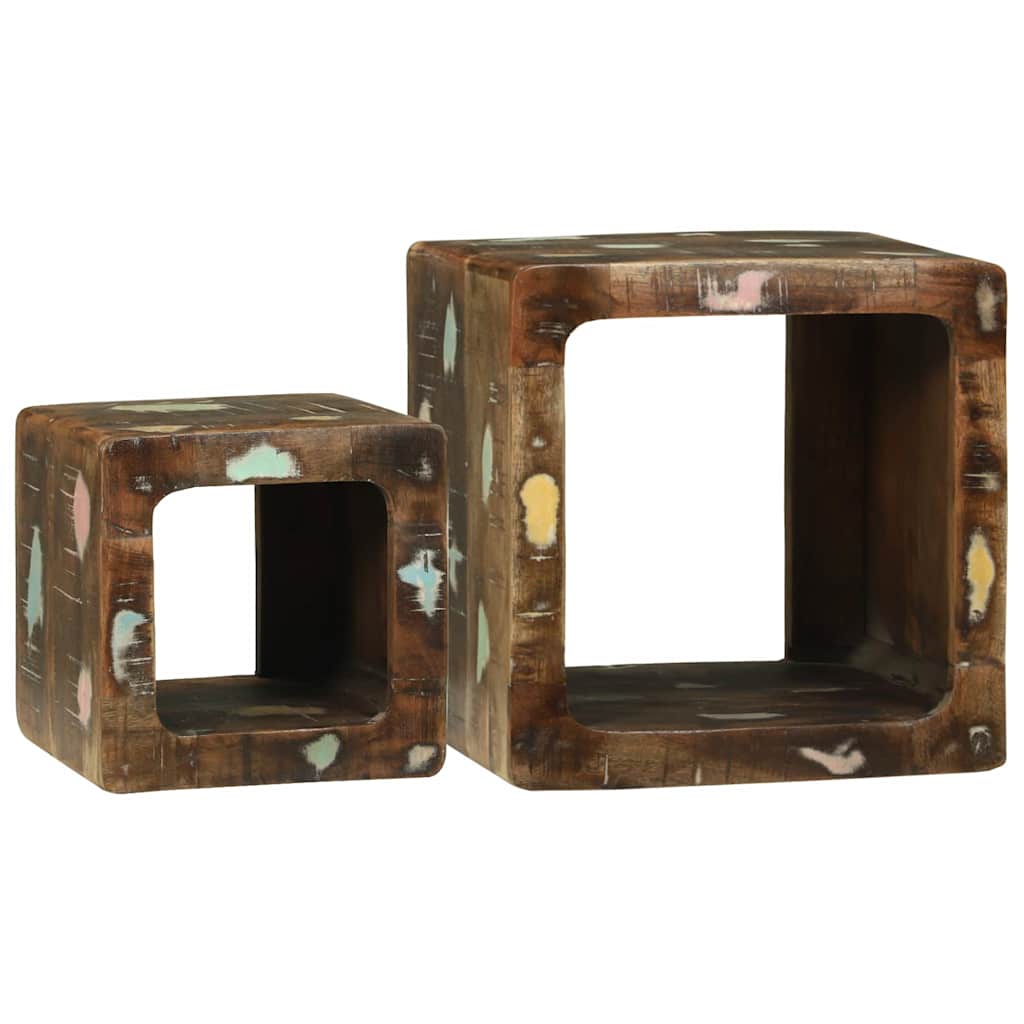 TV Unit 2 pcs Multicolour 36 x 30 x 36 cm Solid reclaimed wood