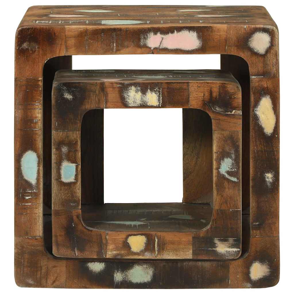 TV Unit 2 pcs Multicolour 36 x 30 x 36 cm Solid reclaimed wood