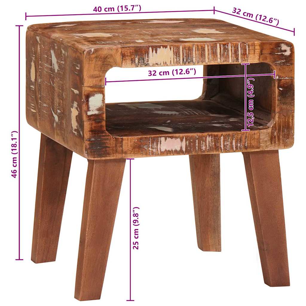 End Tables Multicolour 40 x 32 x 46 cm Solid reclaimed wood