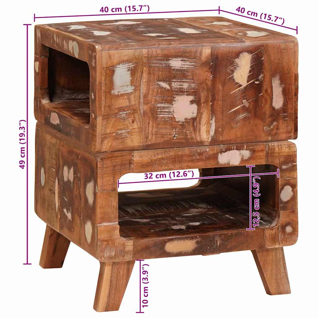 End Tables Multicolour 40 x 40 x 49 cm Solid reclaimed wood